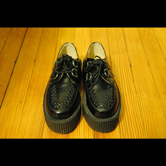 T.U.K. Black Leather Mondo Sole Creepers
