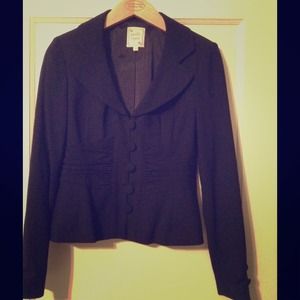 Black Nanette Lepore ruched wool jacket