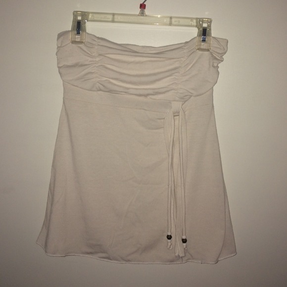 White strapless top