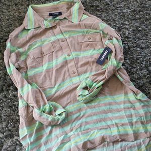 NWT Old Navy Striped Flowy Button Top
