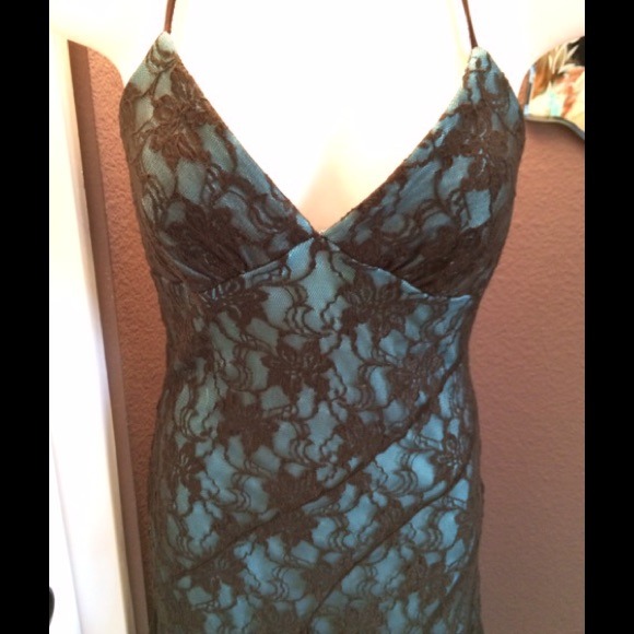 Turquoise/brown lace dress Only worn once! - Picture 4 of 4