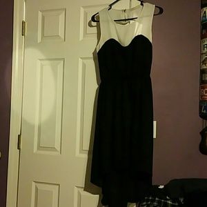 Woman's black and white cocktail dress