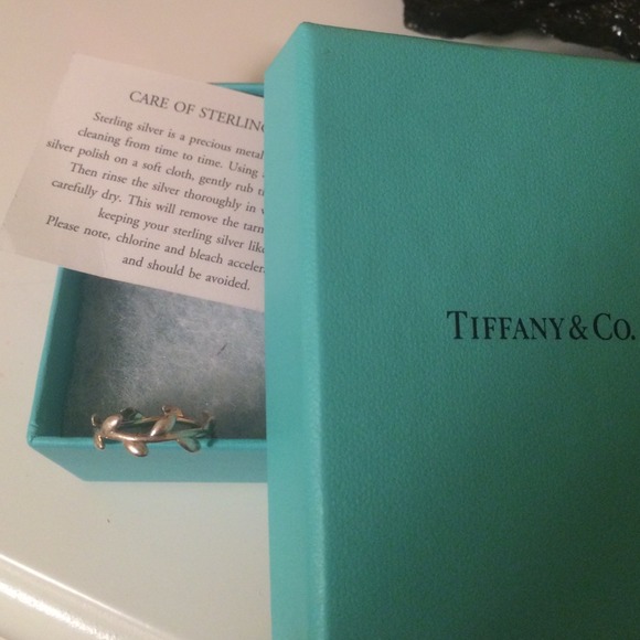 Tiffany olive branch sterling silver ring.