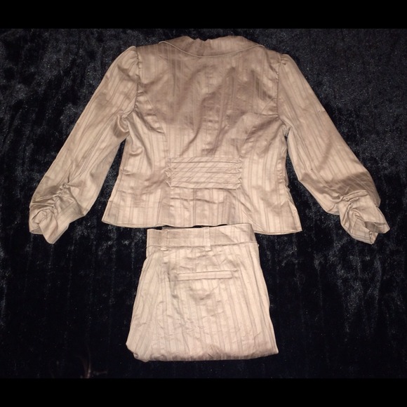 My Michelle Stripe Suiting Jacket (tan)