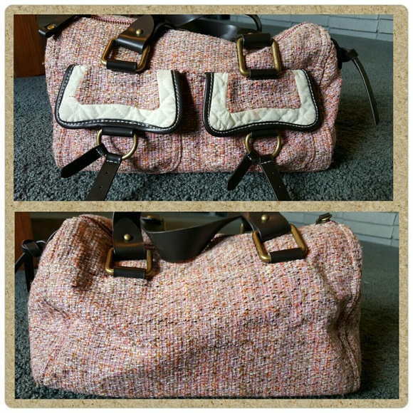 Sold. Gap pink tweed satchel - Picture 3 of 4