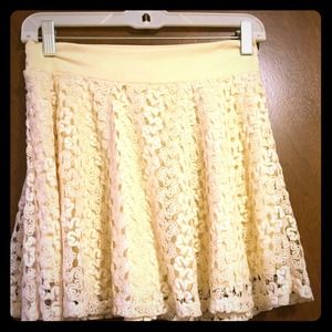Cute lace overlay beige/tan circle skirt