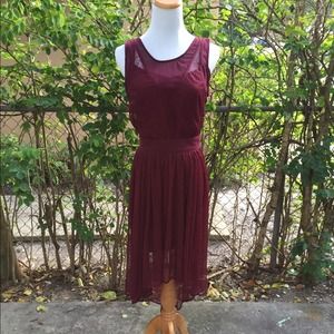 Oxblood High Lo Dress