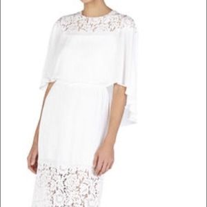 Bcbg LACIE LACE-BLOCKED CAPE DRESS Size xs