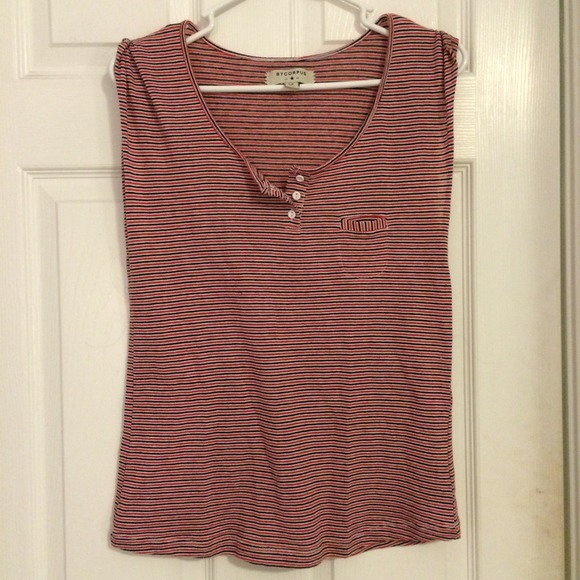 URBAN OUTFITTERS // Red & Black Striped Muscle Tee