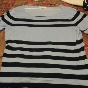 Baby blue and navy stripe shirt