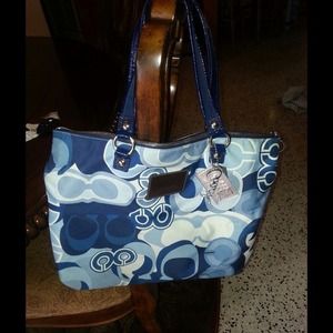 Blue Coach handbag