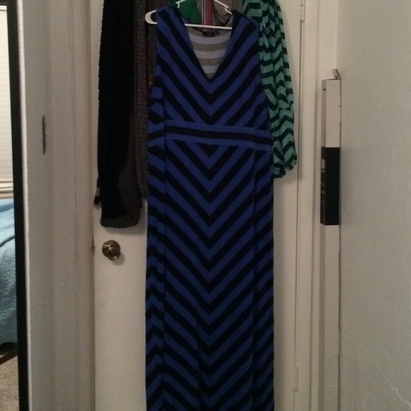 Black and blue striped sun dress.