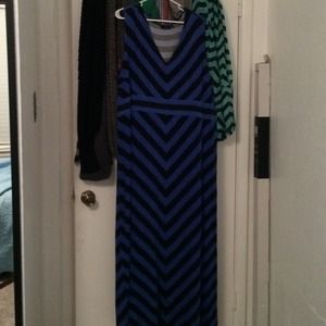 Black and blue striped sun dress.