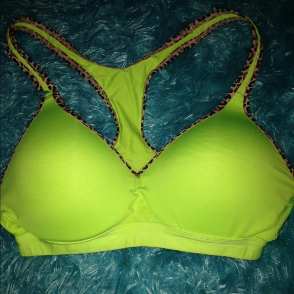 Green and cheetah sports bra