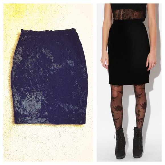 Urban Outfitters Retro Velvet Pencil Skirt