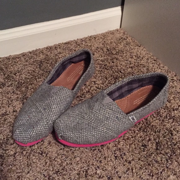 Gray and pink TOMS