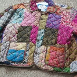 Reversible quilted jacket 100%silk size large