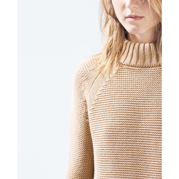 Zara Camel Chunky Knit Sweater