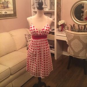 Red Polka Dot Spaghetti Strap Dress