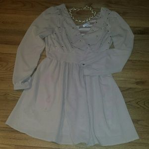 fit and flare light pink dress