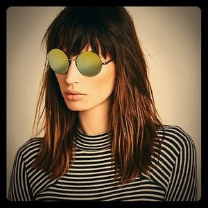 NWOT Free People Rounds with Green Mirror Lens