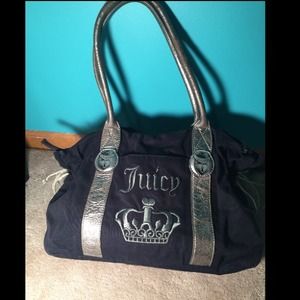 Navy blue and silver Juicy Couture Tote