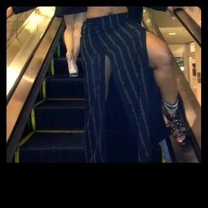 Unique two split black/gold goddess skirt