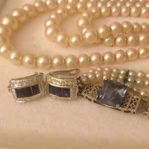 14k earrings and vintage pearls