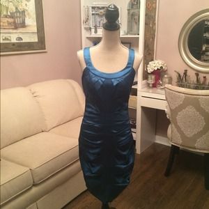 Teal Fitted cocktail dress