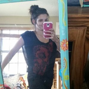 Lauren Conrad flower blouse xs