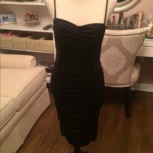 Black Strappy Ruched Party Dress