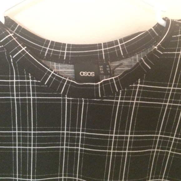 ASOS brand black and white peplum top - Picture 2 of 3