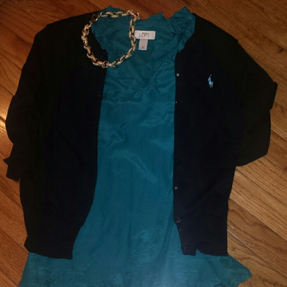 Loft silk ruffled tank