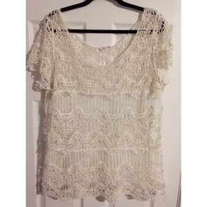 Boho Crotchet Shirt Coverup