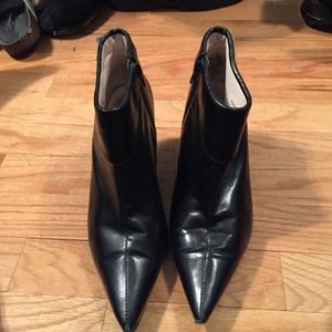 All leather black booties....