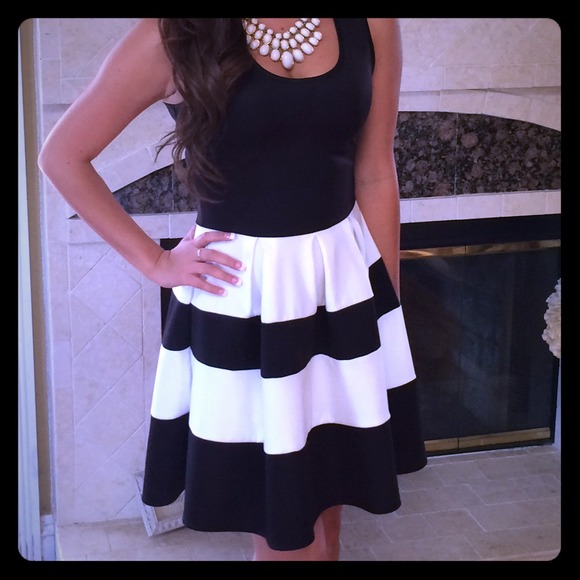 Black and white cocktail dress