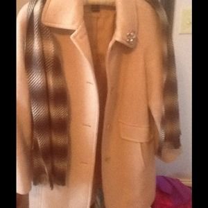 Wool dress coat with scarf