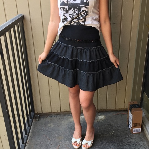 🌠Vintage Boho ColorBlock Sequins Circle Skirt - Picture 4 of 4