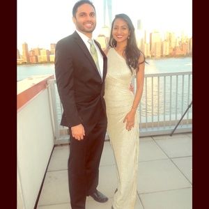 Adrianna Papell Gold evening dress