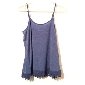 Marled Crochet Trim Tank