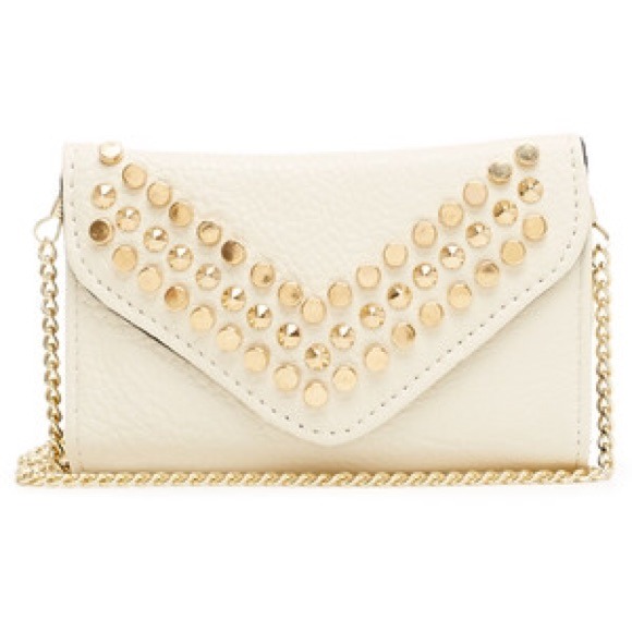 FREE SHIPPING-Ivory gold studded cell crossbody