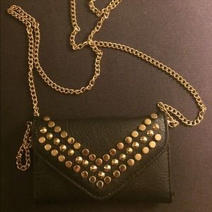 FREE SHIPPING-Black gold studded cell crossbody