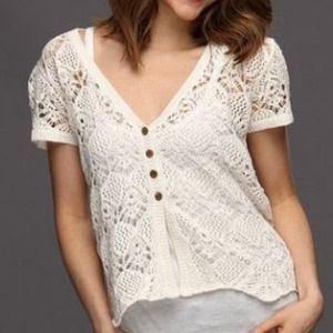 Jones New York crochet ivory cardigan