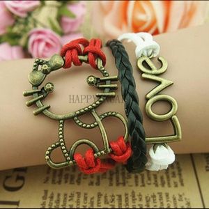 Infinity bracelet hello kitty red white and black