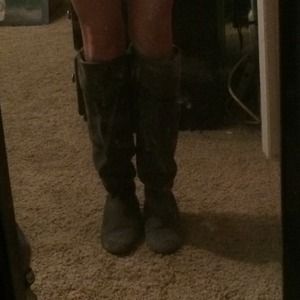 Chinese Laundry Grey suede knee boots