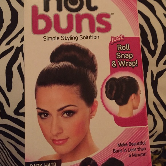 Brown dark hair hot buns