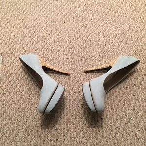 Rachel Roy Mint Suede Platform Pumps