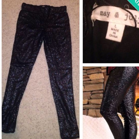 Black Sequin leggings