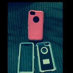 Pink and mint green otter box case for iPhone 5c