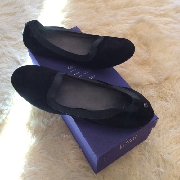 STUART WEITZMAN "Slipin" Black Suede Flat - Picture 3 of 4